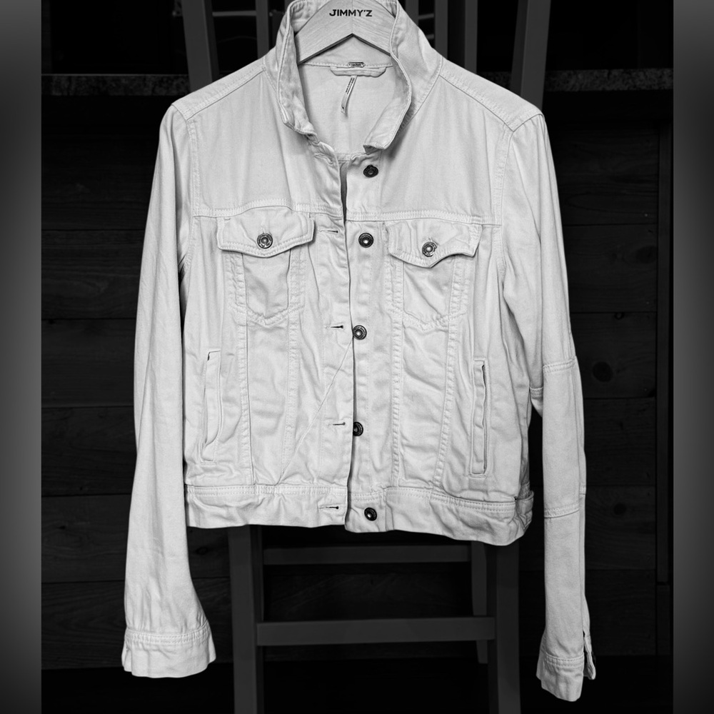 Free People Off White Jean Jacket Size M